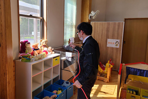 幼稚園で施工した時の写真です