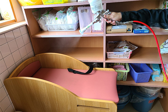 幼稚園で施工した時の写真です